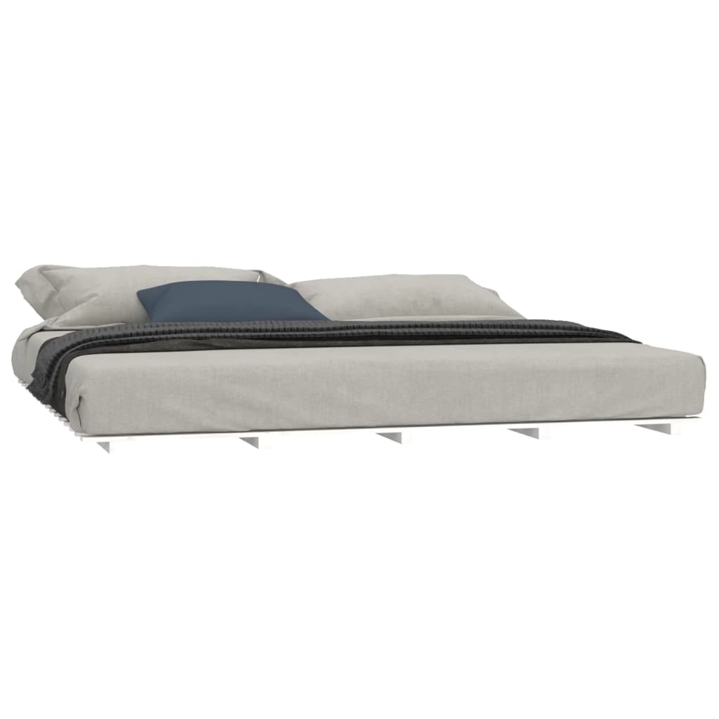 vidaXL Bed Frame without Mattress White 200x200 cm Solid Wood Pine