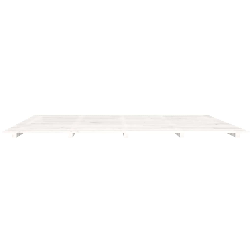 vidaXL Bed Frame without Mattress White 200x200 cm Solid Wood Pine