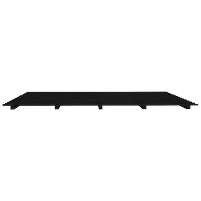 vidaXL Bed Frame without Mattress Black 200x200 cm Solid Wood Pine
