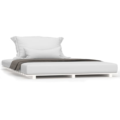 vidaXL Bed Frame without Mattress White 150x200 cm King Size Solid Wood Pine