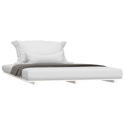 vidaXL Bed Frame without Mattress White 150x200 cm King Size Solid Wood Pine