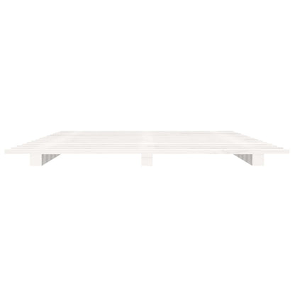 vidaXL Bed Frame without Mattress White 150x200 cm King Size Solid Wood Pine
