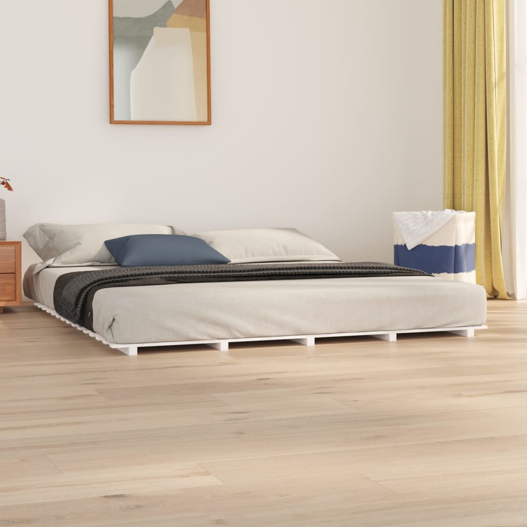vidaXL Bed Frame without Mattress White 160x200 cm Solid Wood Pine