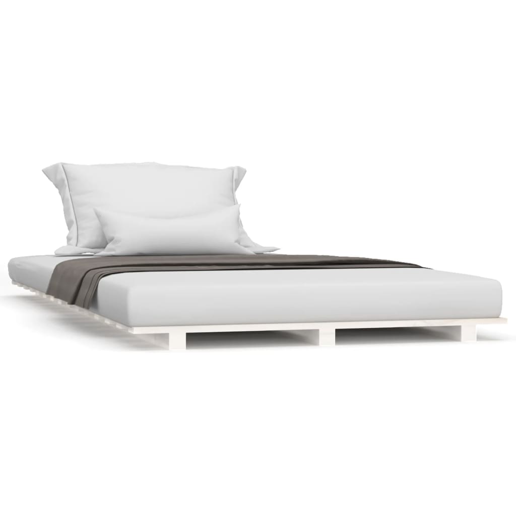 vidaXL Bed Frame without Mattress White 90x190 cm Single Solid Wood Pine