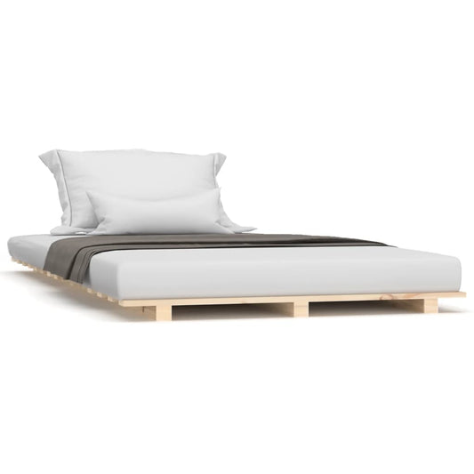 vidaXL Bed Frame without Mattress 75x190 cm Small Single Solid Wood Pine