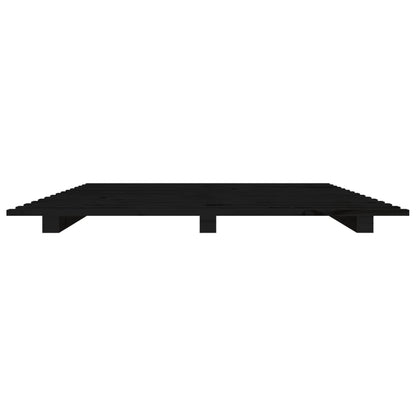vidaXL Bed Frame without Mattress Black 75x190 cm Small Single Solid Wood Pine