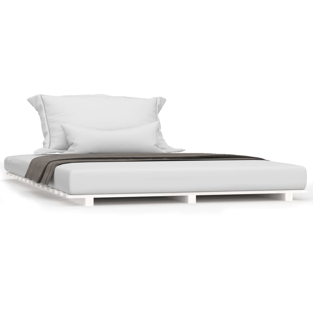 vidaXL Bed Frame without Mattress White 120x190 cm Small Double Solid Wood Pine