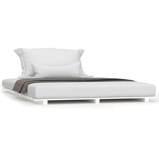 vidaXL Bed Frame without Mattress White 120x190 cm Small Double Solid Wood Pine