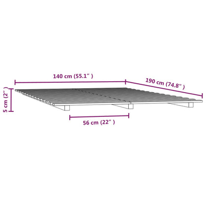 vidaXL Bed Frame without Mattress 140x190 cm Solid Wood Pine
