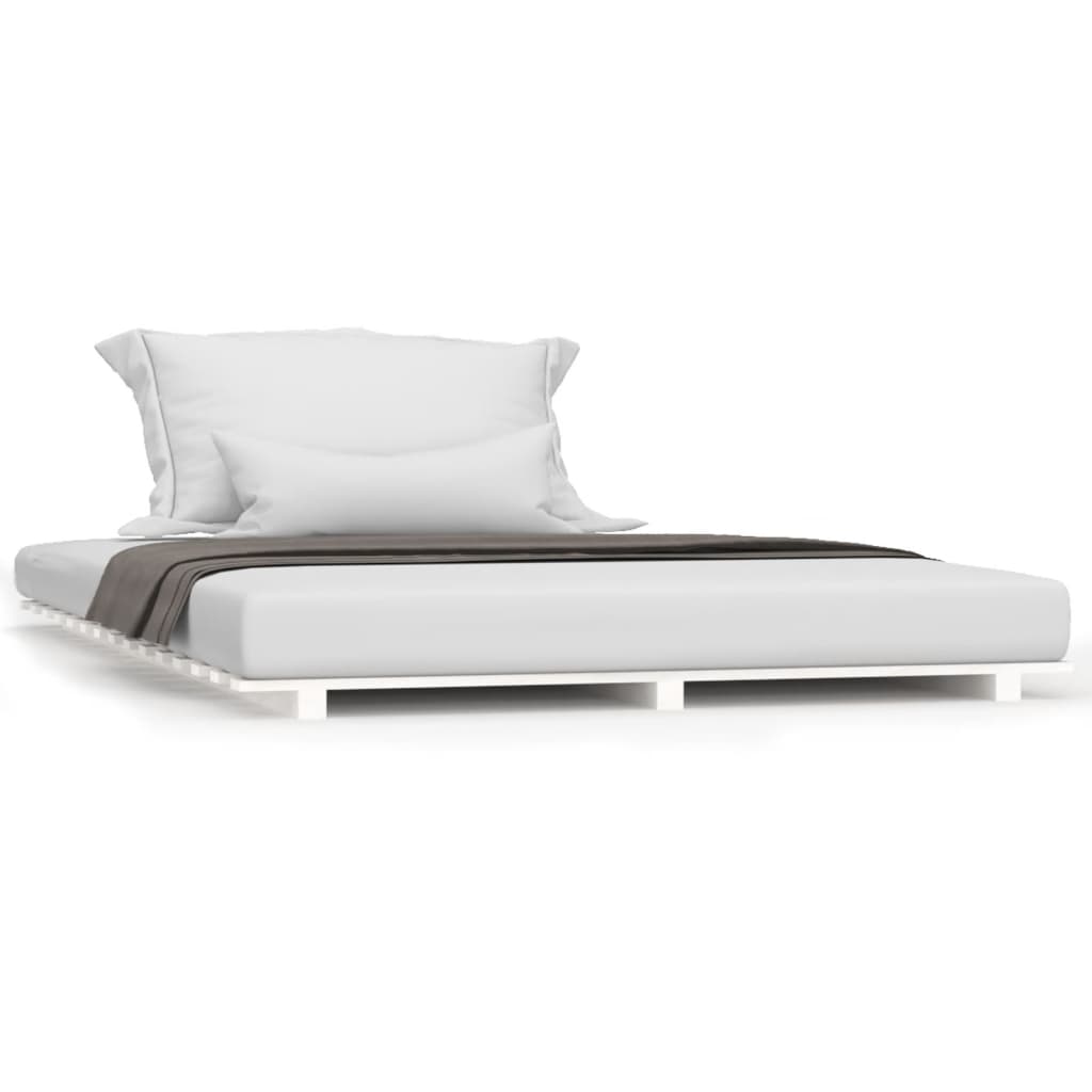 vidaXL Bed Frame without Mattress White 140x190 cm Solid Wood Pine
