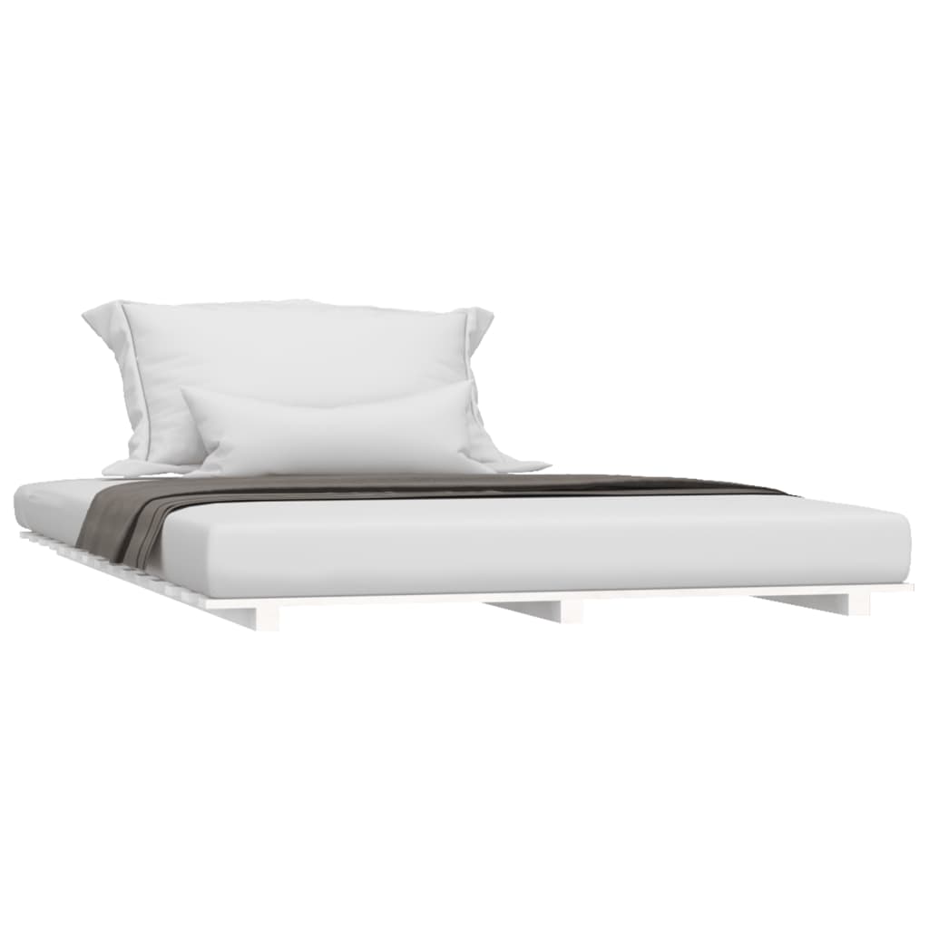 vidaXL Bed Frame without Mattress White 140x190 cm Solid Wood Pine