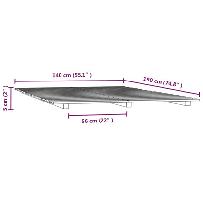 vidaXL Bed Frame without Mattress White 140x190 cm Solid Wood Pine