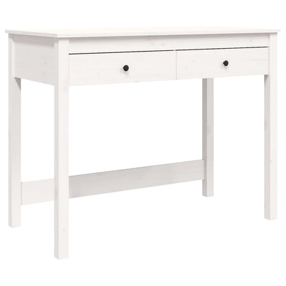 vidaXL Desk with Drawers White 100x50x78 cm Solid Wood Pine