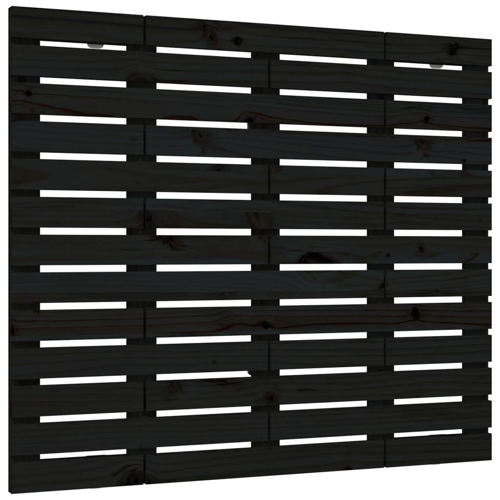 vidaXL Wall Headboard Black 106x3x91.5 cm Solid Wood Pine