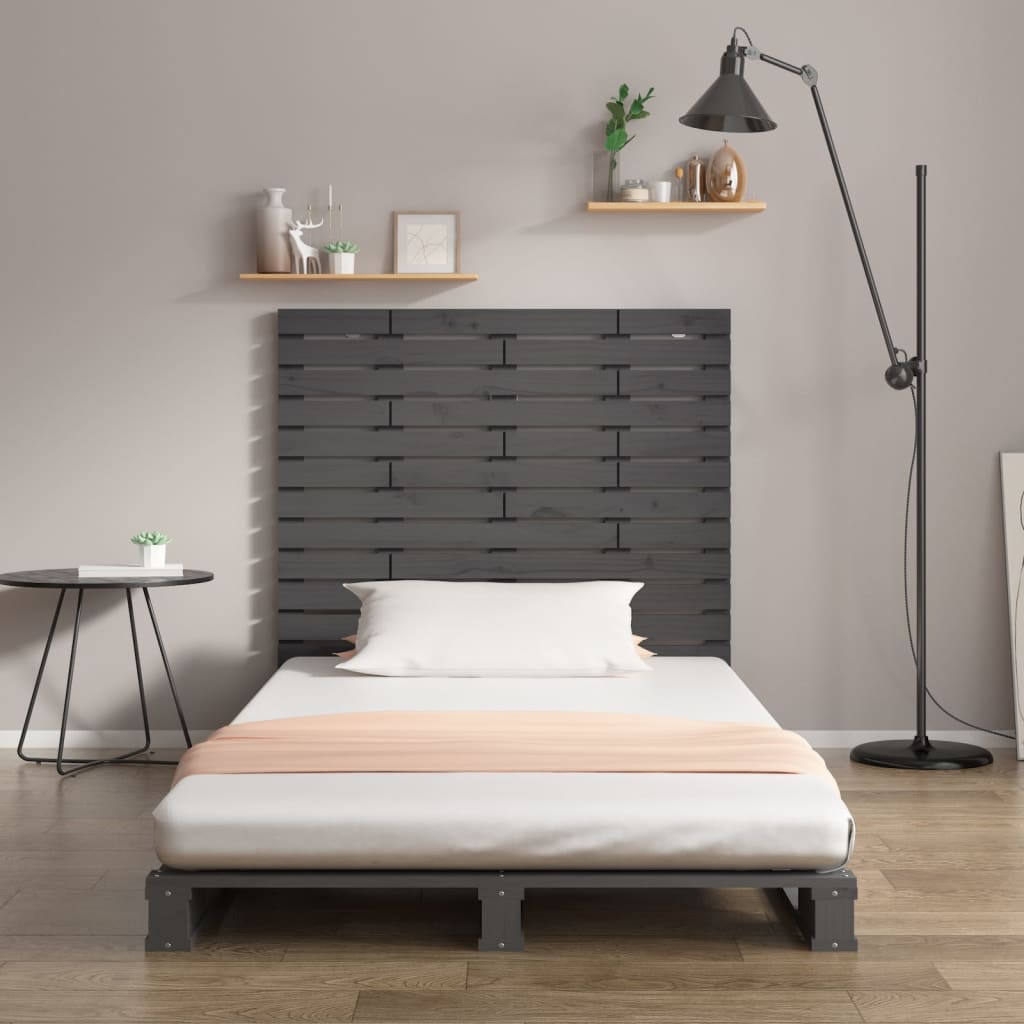 vidaXL Wall Headboard Grey 96x3x91.5 cm Solid Wood Pine
