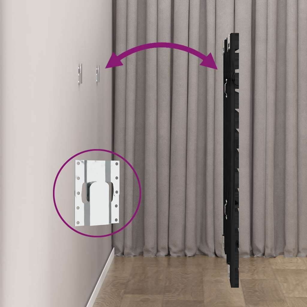 vidaXL Wall Headboard Black 96x3x91.5 cm Solid Wood Pine