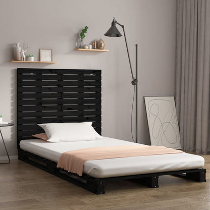 vidaXL Wall Headboard Black 146x3x91.5 cm Solid Wood Pine