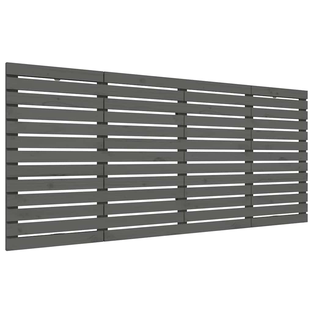 vidaXL Wall Headboard Grey 156x3x91.5 cm Solid Wood Pine