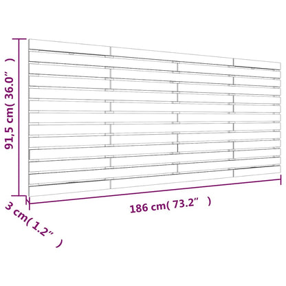 vidaXL Wall Headboard 186x3x91.5 cm Solid Wood Pine
