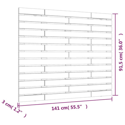 vidaXL Wall Headboard Grey 141x3x91.5 cm Solid Wood Pine