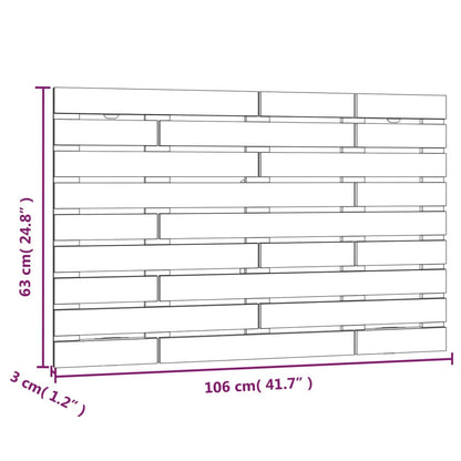 vidaXL Wall Headboard Grey 106x3x63 cm Solid Wood Pine