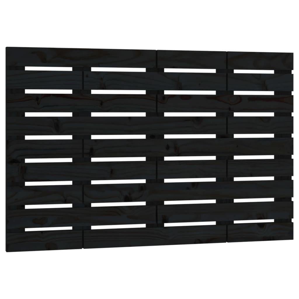 vidaXL Wall Headboard Black 106x3x63 cm Solid Wood Pine
