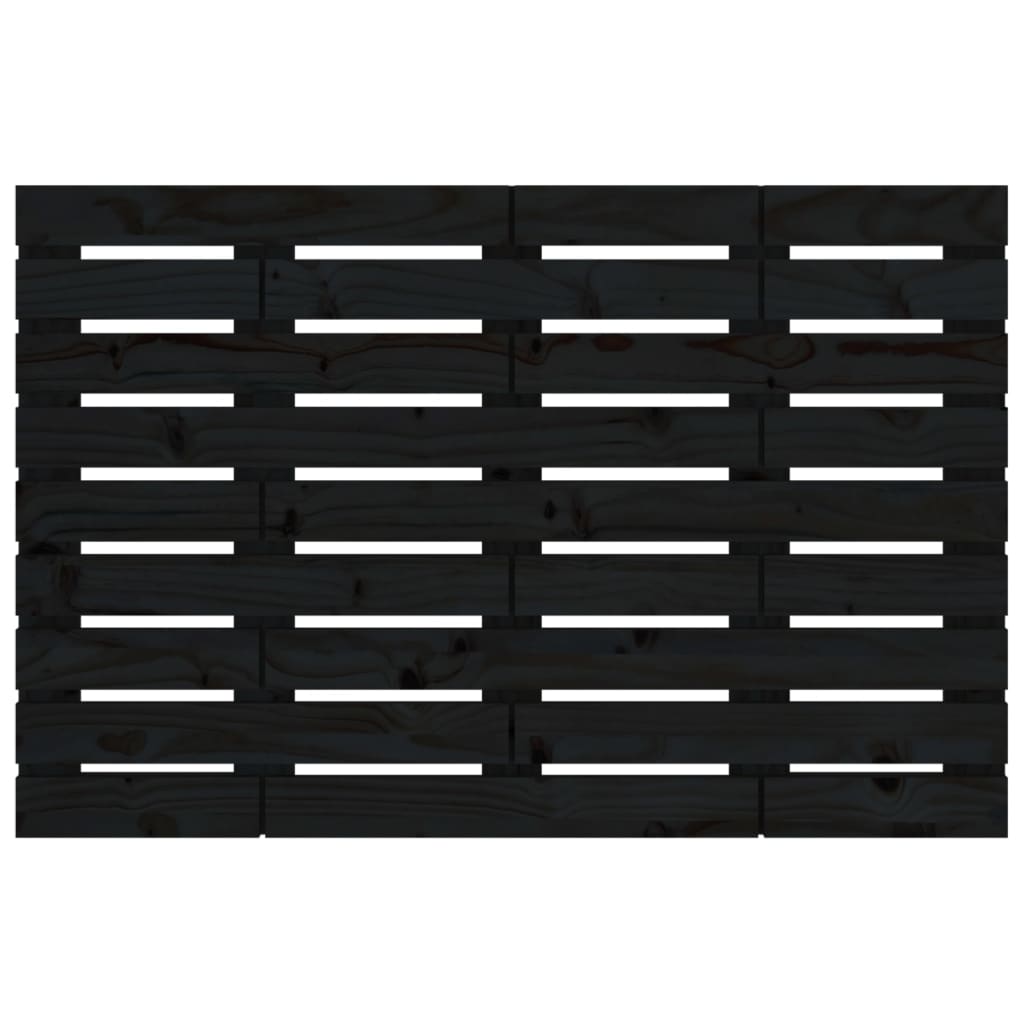 vidaXL Wall Headboard Black 106x3x63 cm Solid Wood Pine