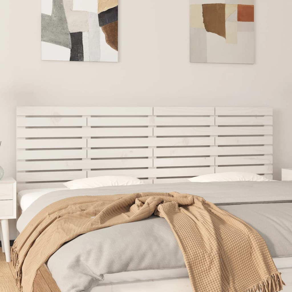vidaXL Wall Headboard White 206x3x63 cm Solid Wood Pine