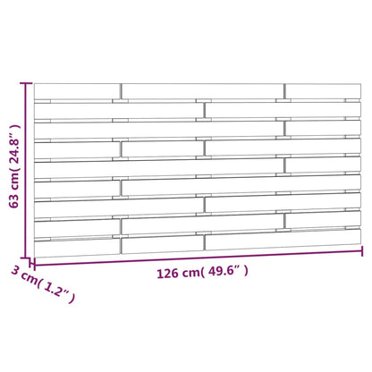 vidaXL Wall Headboard White 126x3x63 cm Solid Wood Pine
