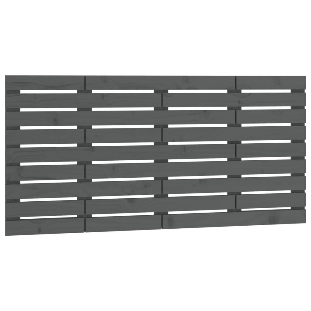 vidaXL Wall Headboard Grey 126x3x63 cm Solid Wood Pine