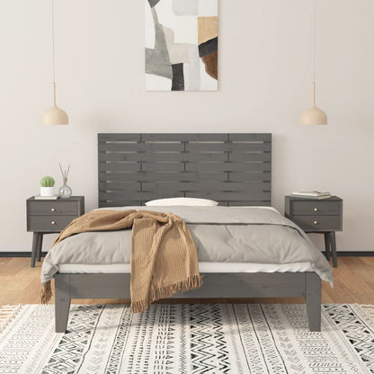 vidaXL Wall Headboard Grey 126x3x63 cm Solid Wood Pine