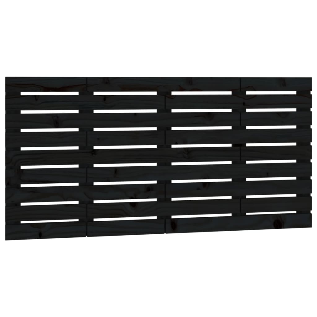 vidaXL Wall Headboard Black 146x3x63 cm Solid Wood Pine