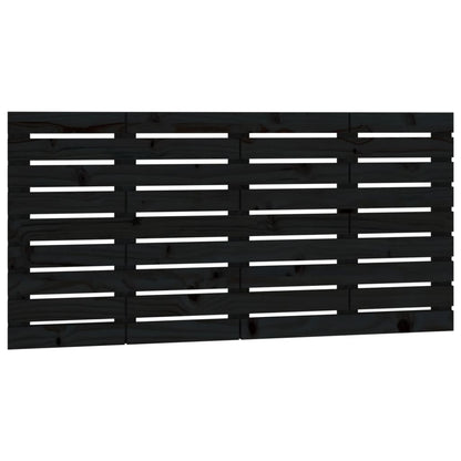 vidaXL Wall Headboard Black 146x3x63 cm Solid Wood Pine