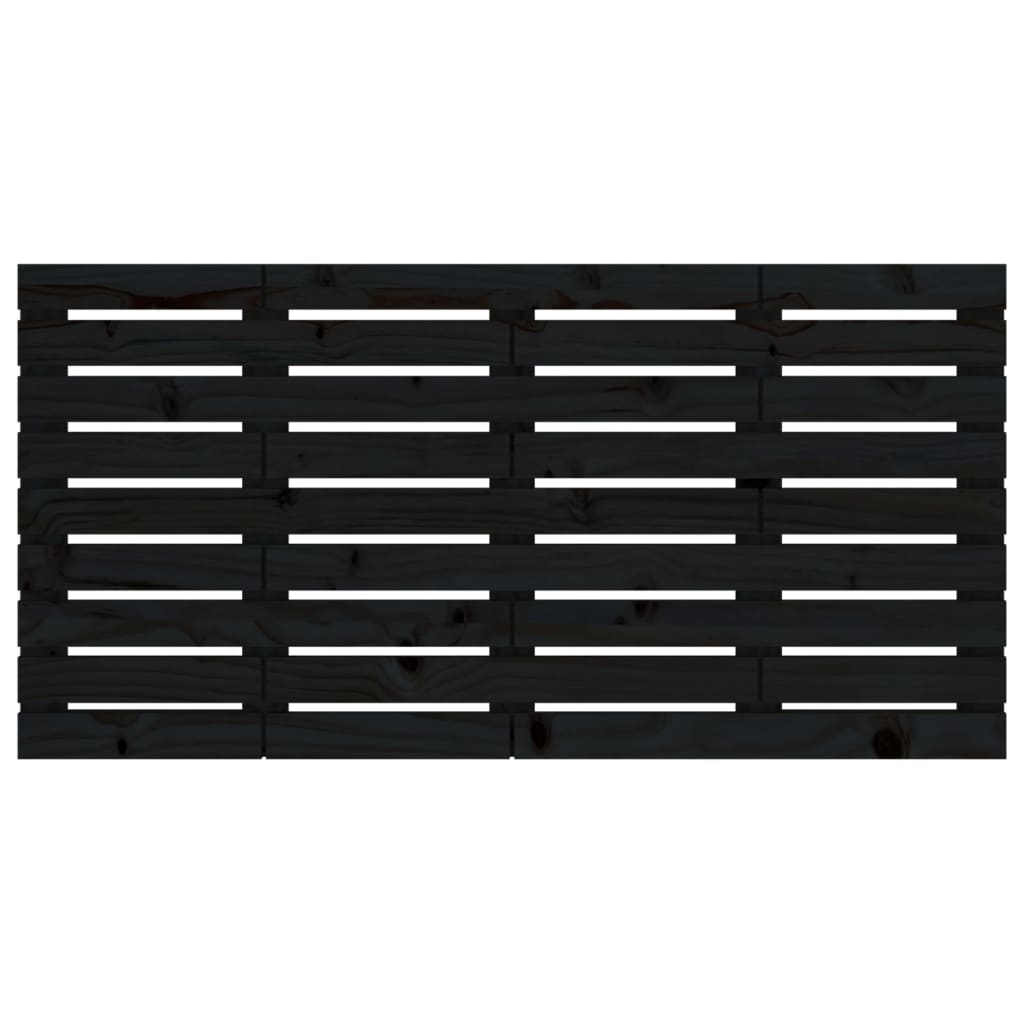 vidaXL Wall Headboard Black 146x3x63 cm Solid Wood Pine