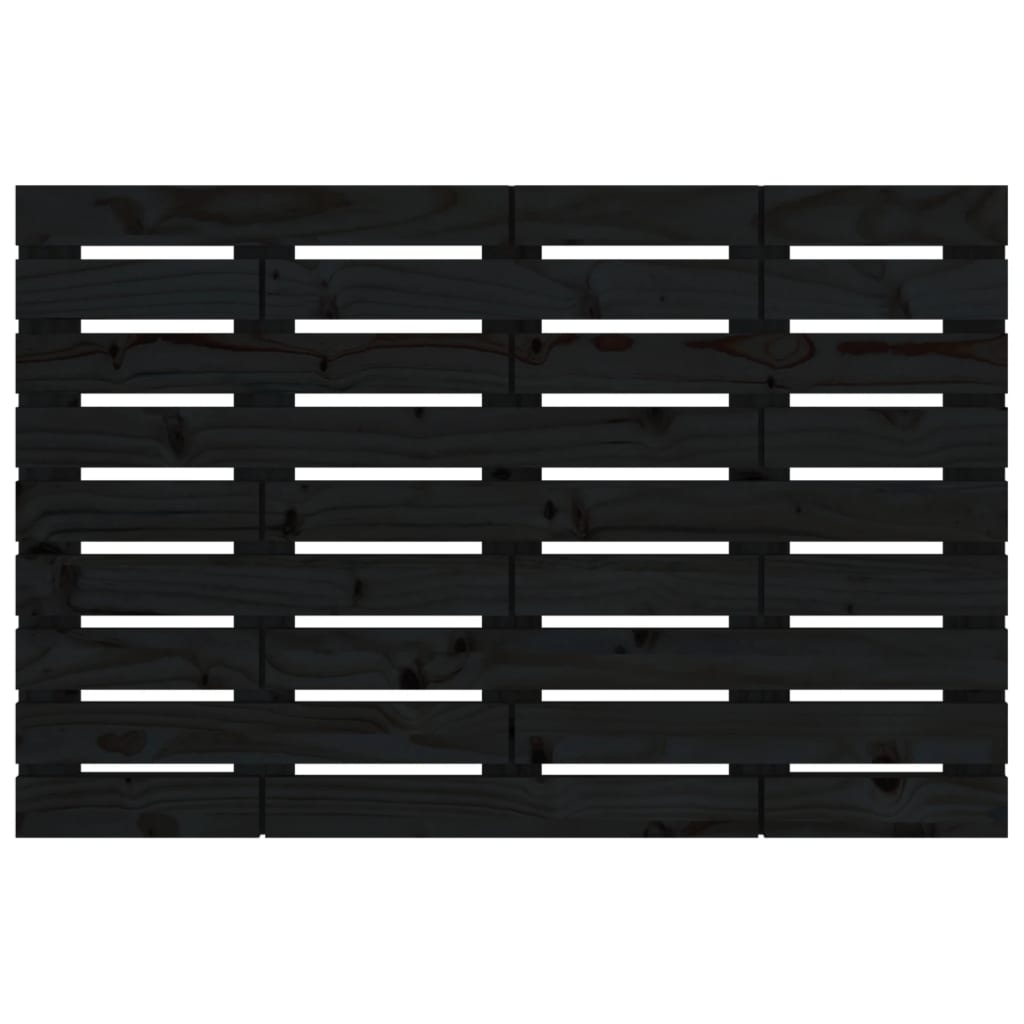 vidaXL Wall Headboard Black 81x3x63 cm Solid Wood Pine