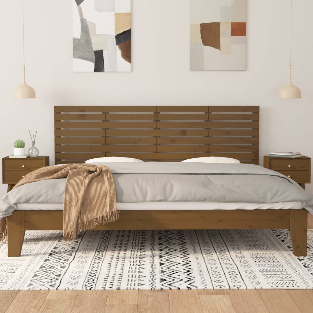 vidaXL Wall Headboard Honey Brown 166x3x63 cm Solid Wood Pine