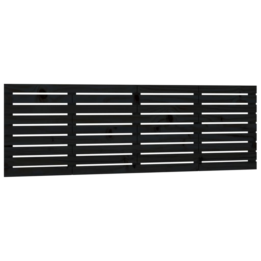 vidaXL Wall Headboard Black 166x3x63 cm Solid Wood Pine