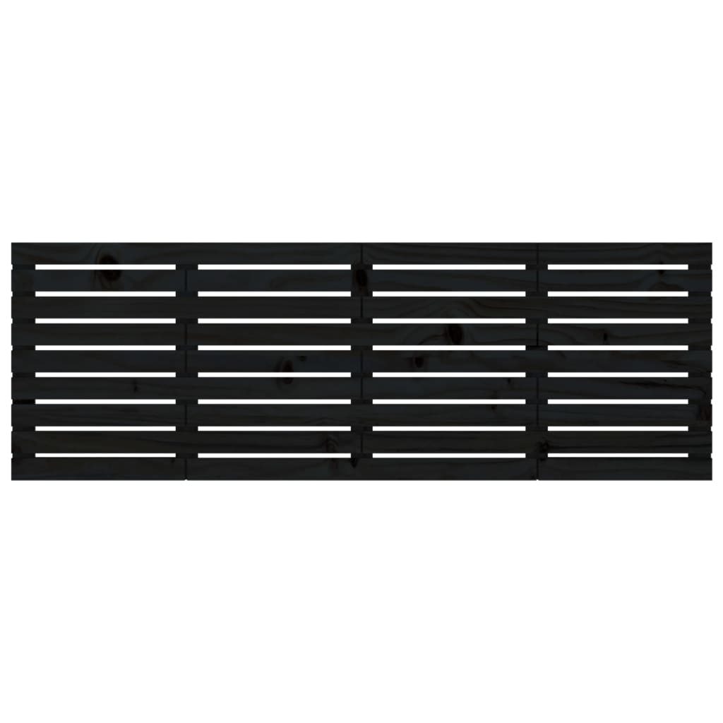 vidaXL Wall Headboard Black 166x3x63 cm Solid Wood Pine