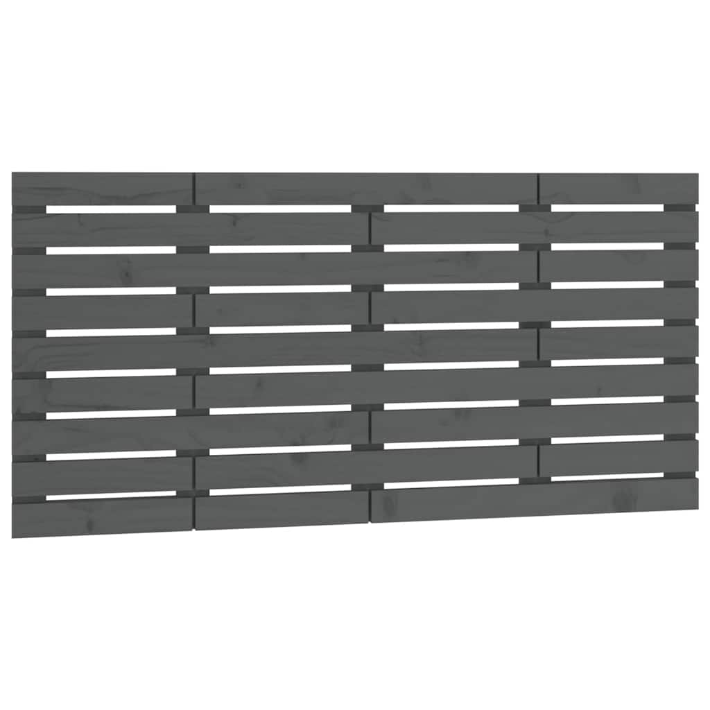 vidaXL Wall Headboard Grey 141x3x63 cm Solid Wood Pine