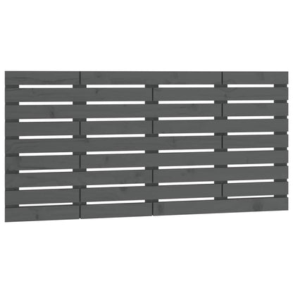 vidaXL Wall Headboard Grey 141x3x63 cm Solid Wood Pine