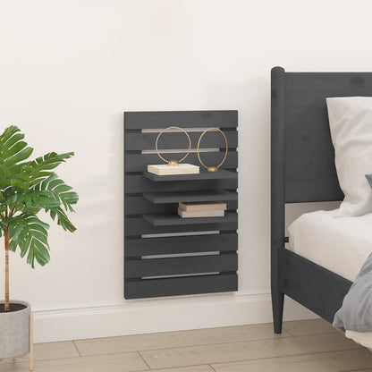vidaXL Wall-mounted Bedside Shelves 2 pcs Grey Solid Wood Pine