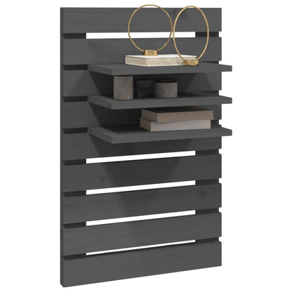 vidaXL Wall-mounted Bedside Shelves 2 pcs Grey Solid Wood Pine