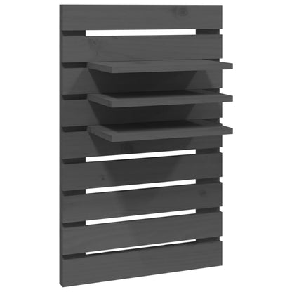 vidaXL Wall-mounted Bedside Shelves 2 pcs Grey Solid Wood Pine