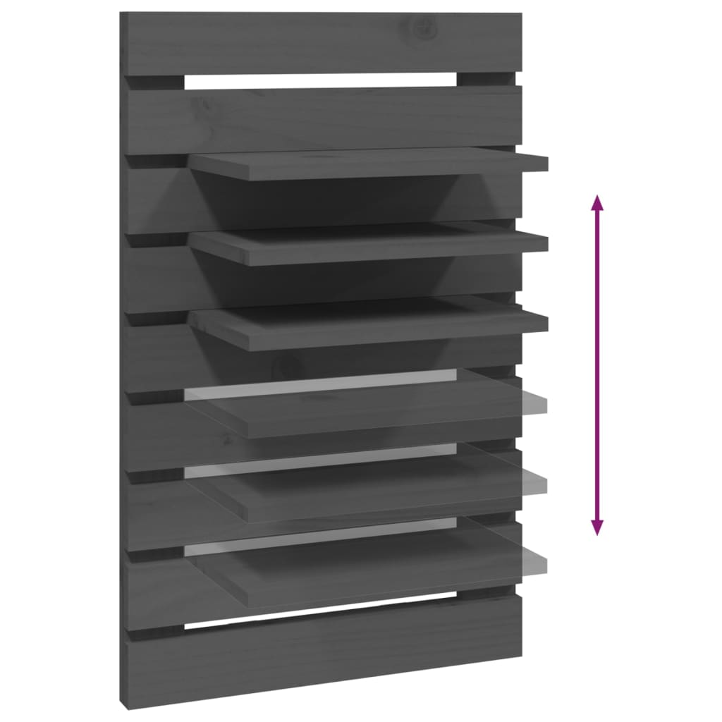 vidaXL Wall-mounted Bedside Shelves 2 pcs Grey Solid Wood Pine