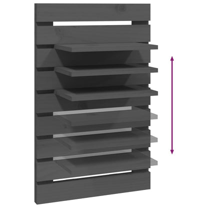 vidaXL Wall-mounted Bedside Shelves 2 pcs Grey Solid Wood Pine
