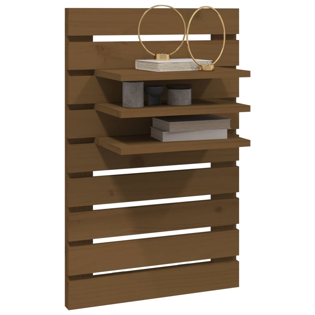 vidaXL Wall-mounted Bedside Shelves 2 pcs Honey Brown Solid Wood Pine