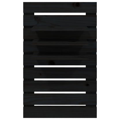 vidaXL Wall-mounted Bedside Shelves 2 pcs Black Solid Wood Pine