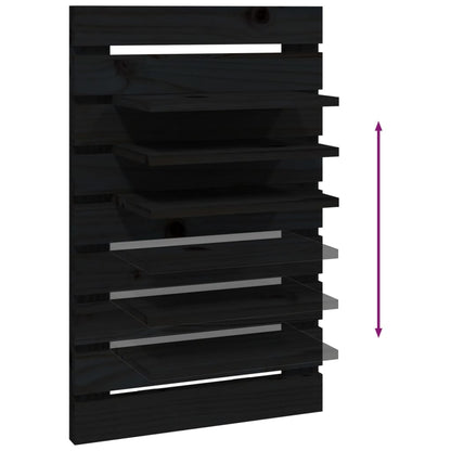 vidaXL Wall-mounted Bedside Shelves 2 pcs Black Solid Wood Pine