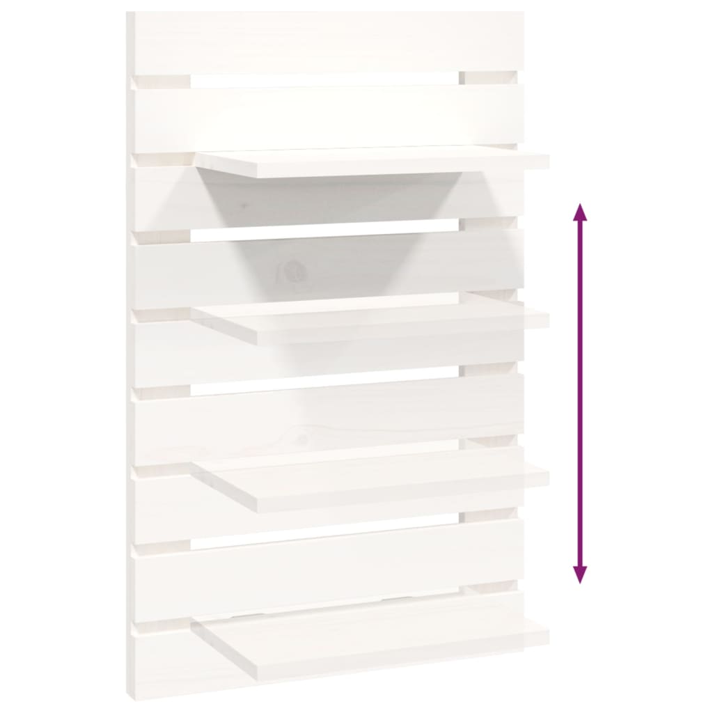 vidaXL Wall-mounted Bedside Shelves 2 pcs White Solid Wood Pine