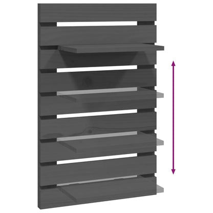 vidaXL Wall-mounted Bedside Shelves 2 pcs Grey Solid Wood Pine
